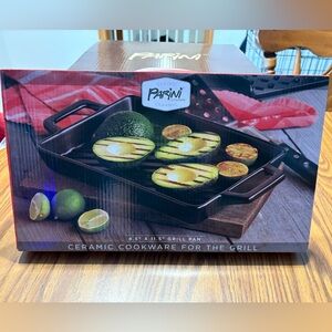 Parini 8.5” x 11.5” Black Ceramic Grill Pan
